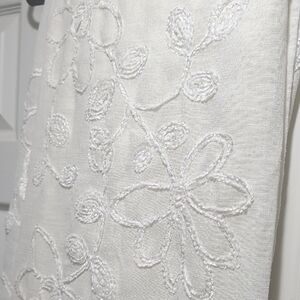 White Sheet Patterned Curtain Pair